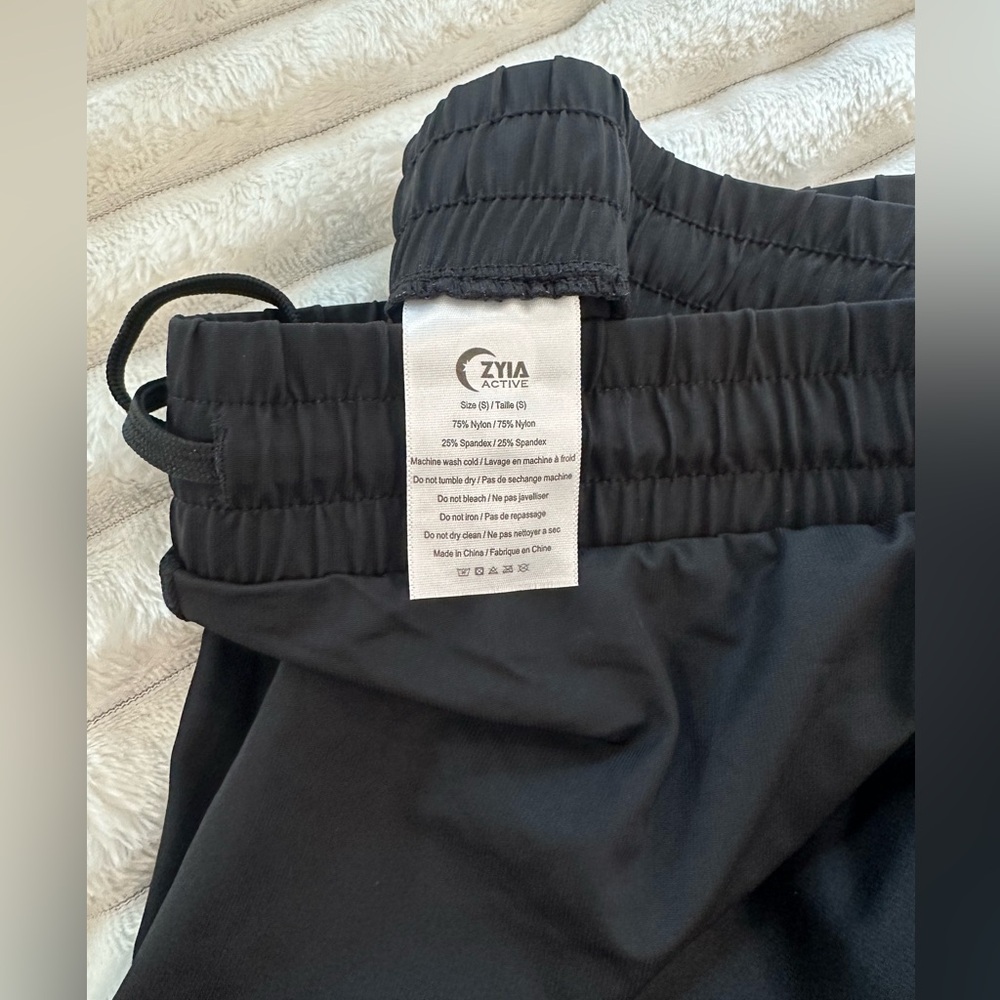 ZYIA Active Jogger Pants Lightweight Zipper Ankle Black Pockets Women’s Size S - Picture 2 of 3